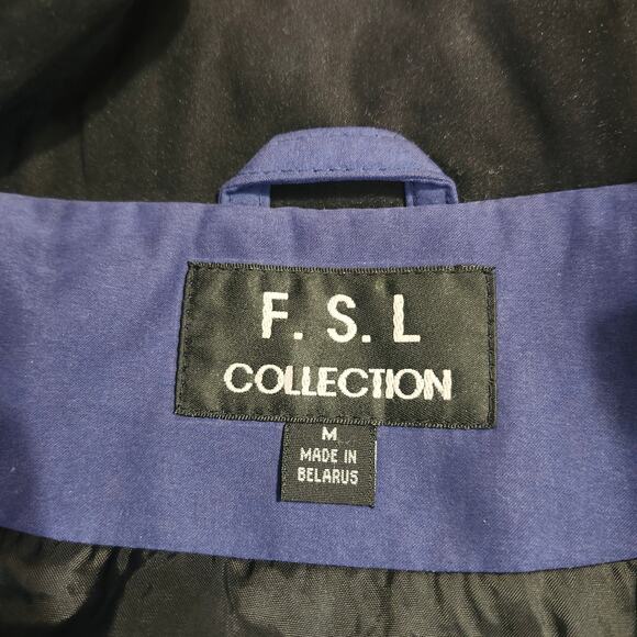 FSL Collection Women's Zip Up Detachable Hood Pockets Blue Lined Jacket Medium - Picture 8 of 16